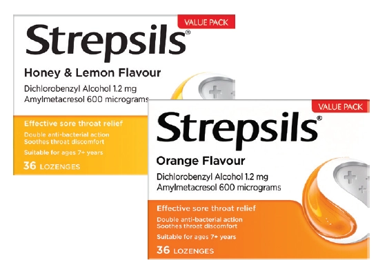 Strepsils Honey & Lemon or Orange 36 Lozenges