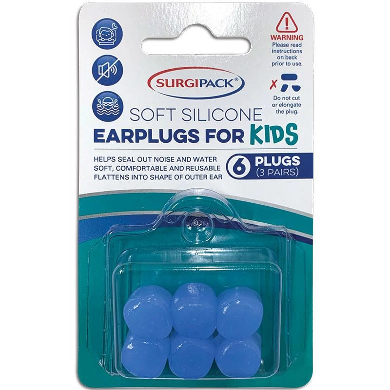 Surgipack Ear Plugs Soft Silicone Kids 3 Pairs