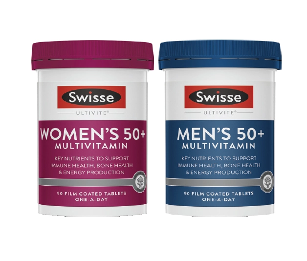 Swisse Ultivite Women’s or Men’s 50+ Multivitamin 90 Tablets