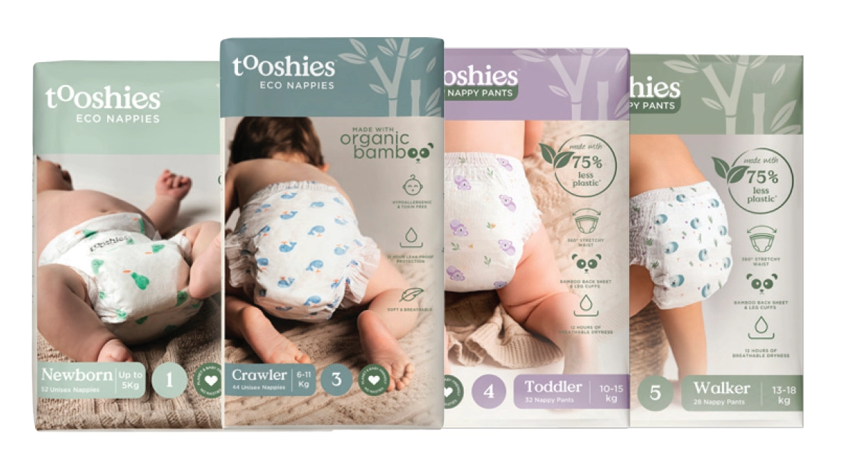 Tooshies Eco Nappies with Organic Bamboo Assorted Sizes