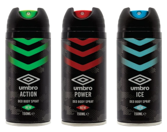 Umbro 150ml Deodorant Spray Assorted Variants