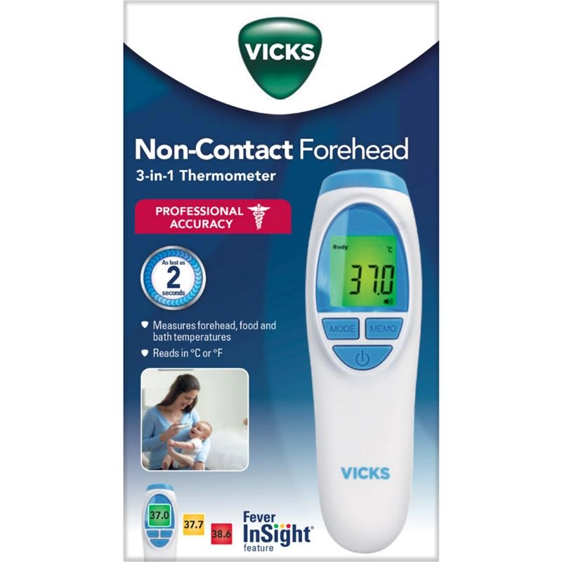 Vicks Non-Contact Forehead 3-In-1 Thermometer