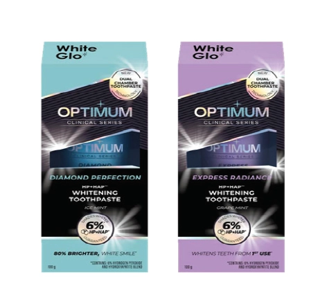 White Glo Optimum Diamond Perfection or Express Radiance Toothpaste 100g