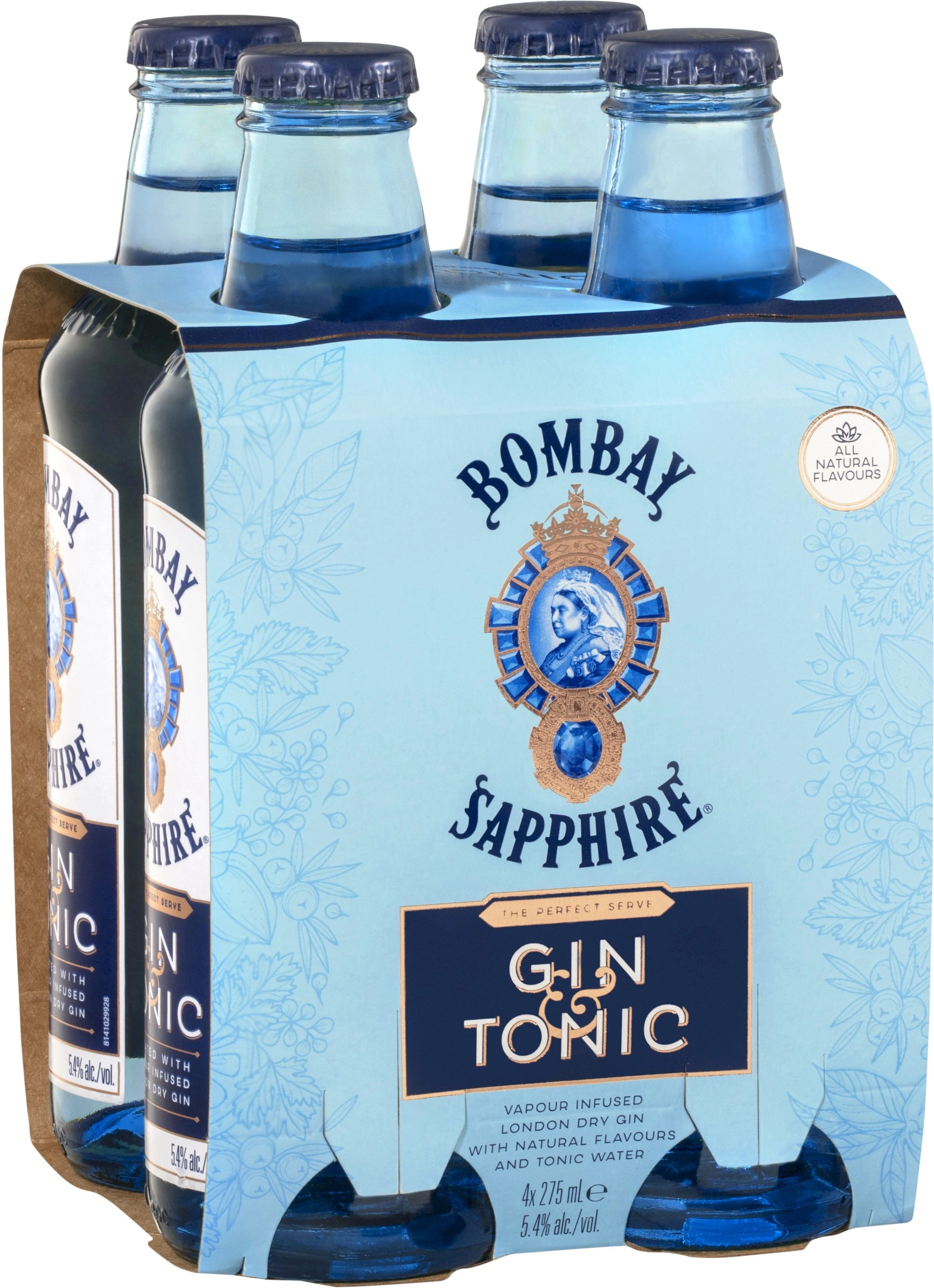 Bombay Sapphire Gin & Tonic Bottles 4x275ml