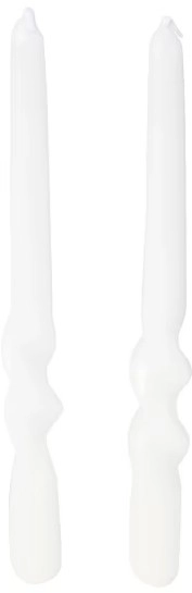 2 Pack Twist White Taper Candles