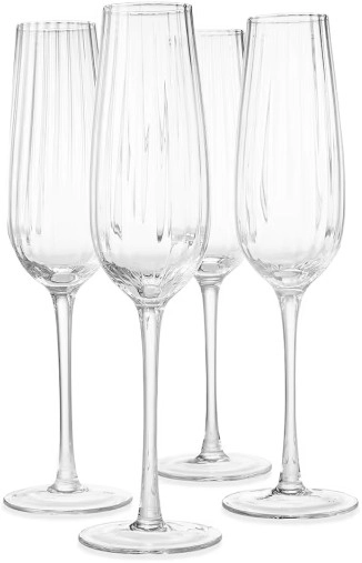 4 Ripple Flute Glasses