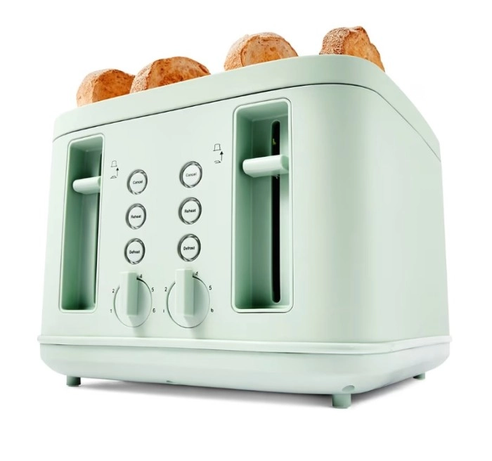 4 Slice Soft Touch Toaster - Green