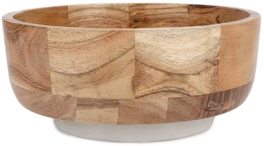 Acacia/Marble Fruit Bowl