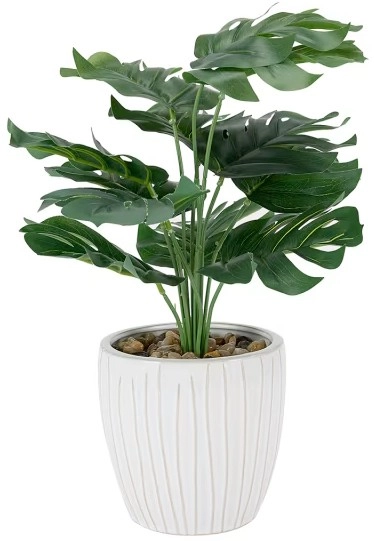 Artificial Monstera in Ceramic Pot