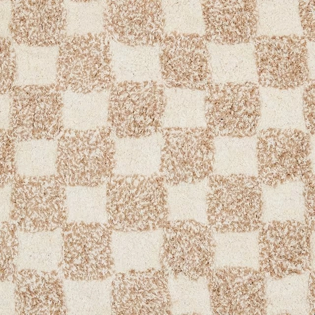 Checkerboard Rug - Beige, Medium - 180cm x 133cm