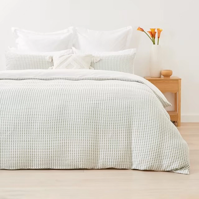 Dakota Cotton Quilt Cover Set - Single Bed, Sage