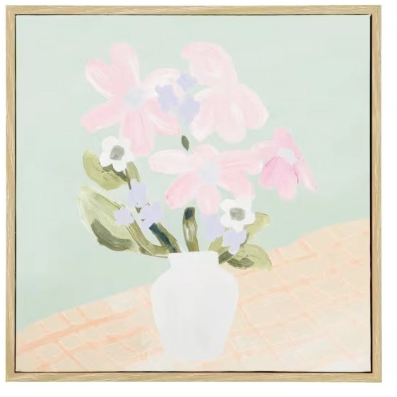 Flower in Vase Framed Canvas