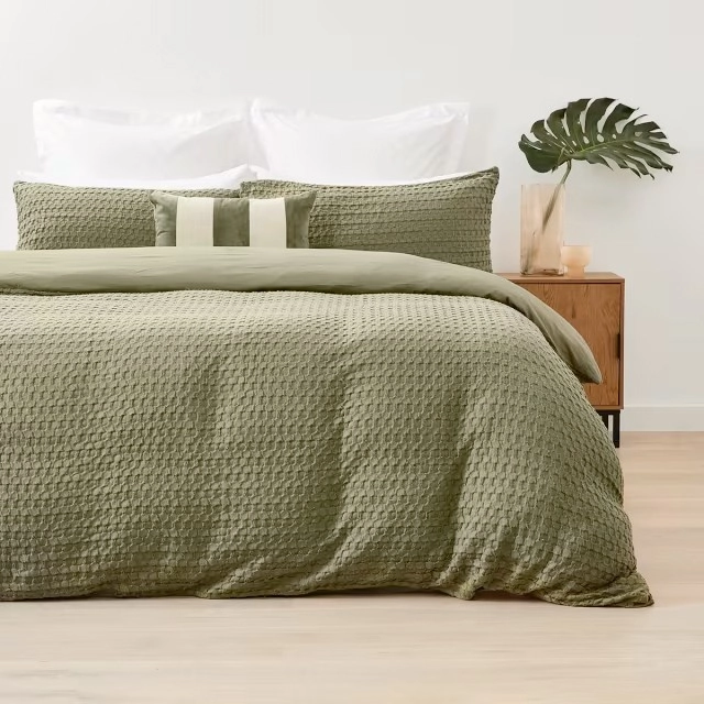 Harley Cotton Quilt Cover Set - Double Bed, Fern