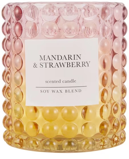 Mandarin and Strawberry Prosecco Fizz Ombre Soy Wax Blend Scented Candle