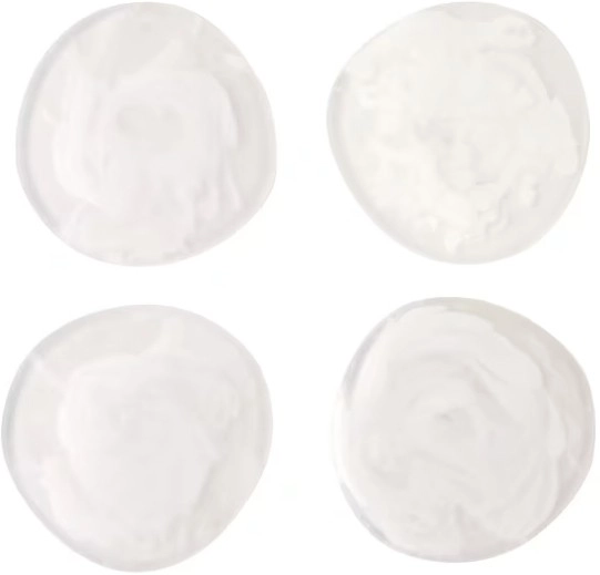 NEW 4 Pack Resin White Irregular Coasters