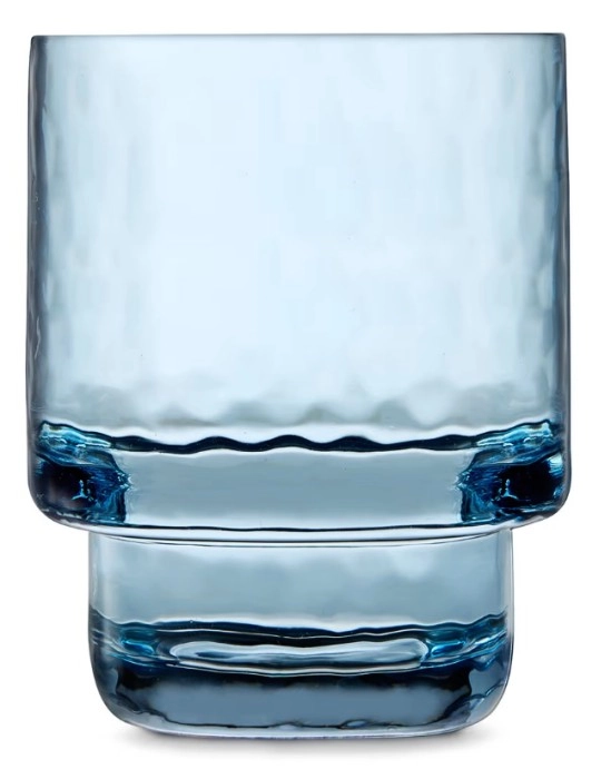 NEW 6 Blue Square Glass Tumblers