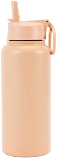 NEW 960ml Orange Double Wall Insulated Cylinder Drink Bottle