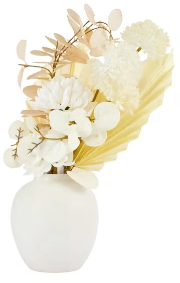 NEW Artificial Neutral Florals in Vase