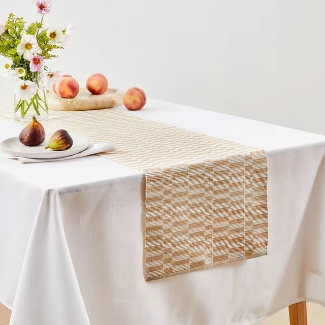 NEW Check Ribbed Table Runner