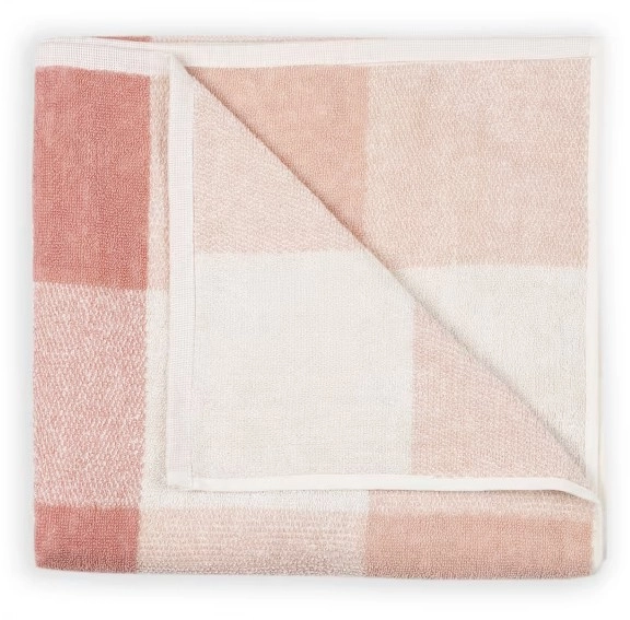 NEW Gingham Cotton Bath Towel - Pink