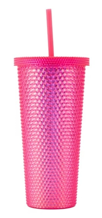 NEW Pink Textured Smoothie Tumbler