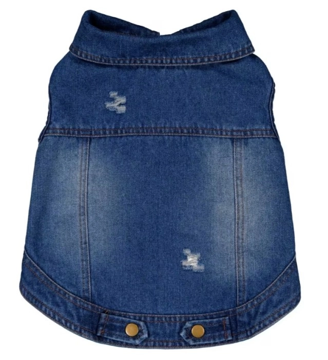 Pet Denim Vest - Medium, Indigo