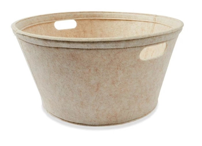 Round Felt Basket - Beige