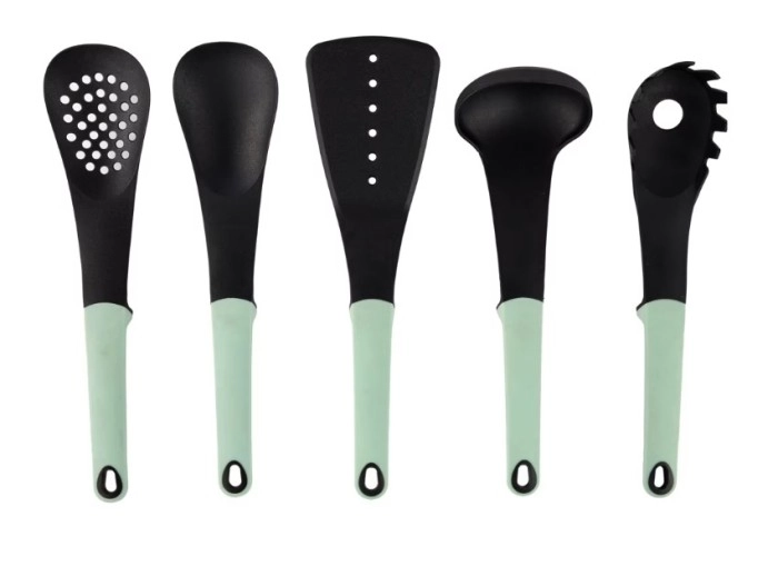 Set of 5 Nylon Utensils with Soft Touch Handles