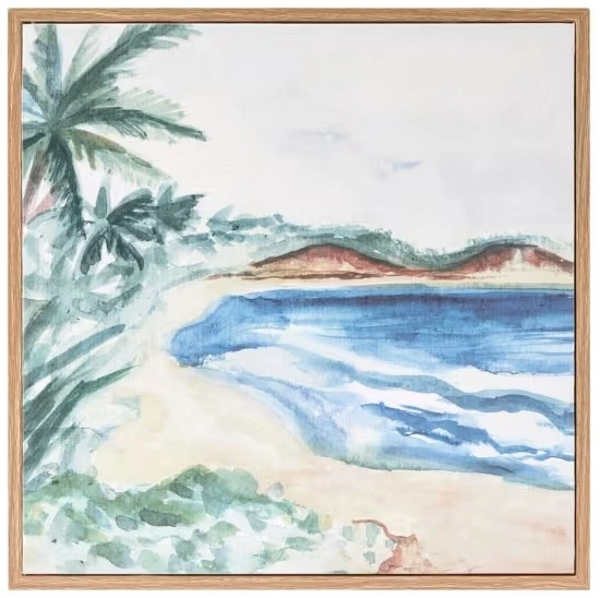 Tropical Beach Framed Canvas