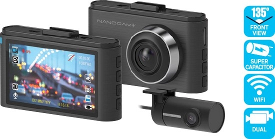 Nanocam+ 1080P FHD Front & Rear Dash Cam