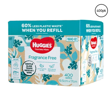 Huggies Fragrance Free Wipes 400pk