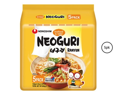 Nongshim Neoguri Mild Seafood Ramyun 5pk/600g