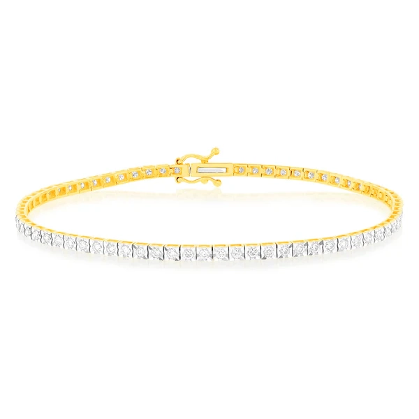 1 Carat Luminesce Lab Grown Diamond Tennis Bracelet in 9ct Yellow Gold – Shiels Jewellers