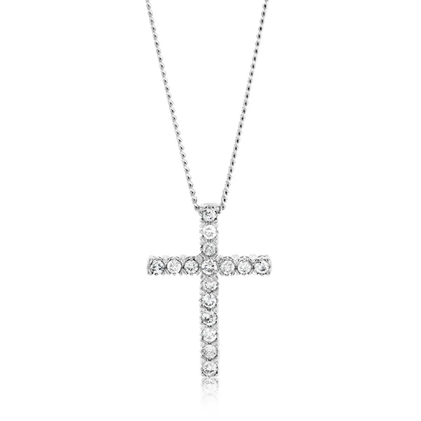 10ct White Gold Diamond Cross Pendant Set with Brilliant Diamonds – Shiels Jewellers