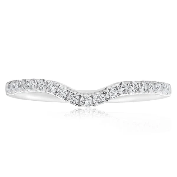 18ct White Gold 'Carina' Contour Ring With 0.2 Carats Of Diamonds – Shiels Jewellers