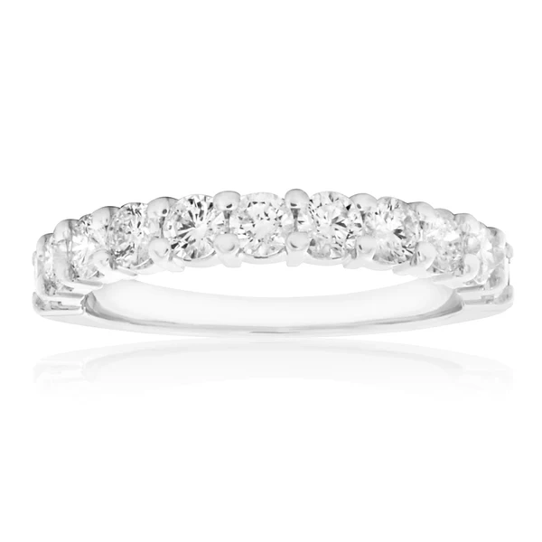 18ct White Gold Ring With 1 Carat Of Brilliant Cut Claw Set Diamonds – Shiels Jewellers