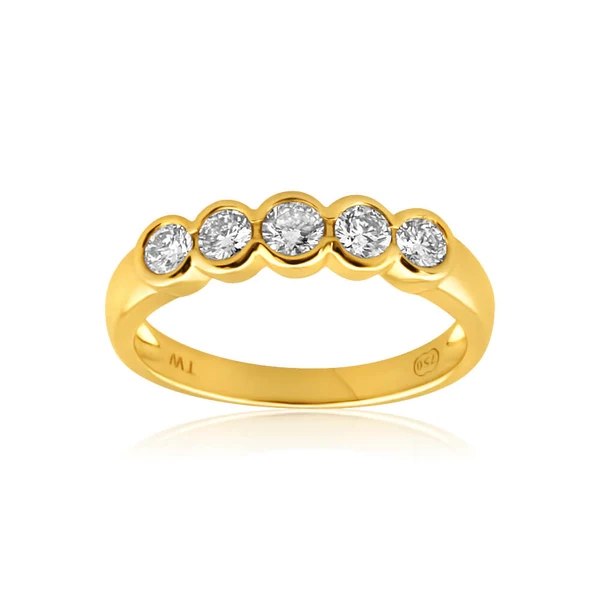 18ct Yellow Gold Ring With 0.5 Carats Of Bezel Set Diamonds – Shiels Jewellers