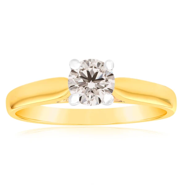 18ct Yellow Gold Solitaire Ring With 0.50 Carat Australian Diamond – Shiels Jewellers