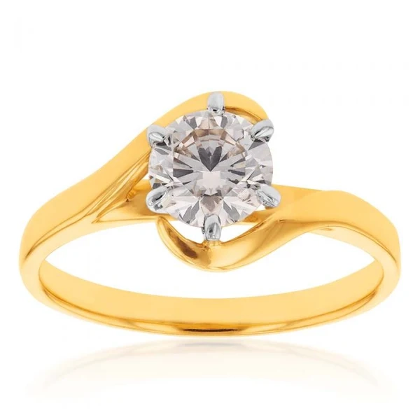 18ct Yellow Gold Solitaire Ring With 1 Carat Australian Diamond – Shiels Jewellers