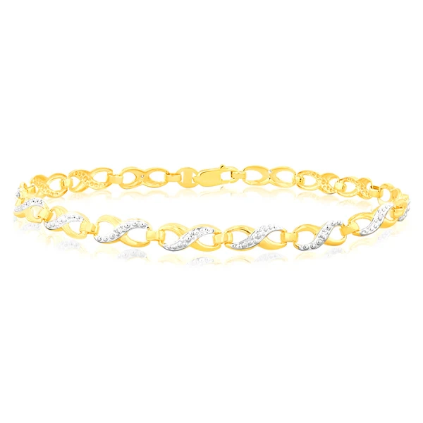 9ct Alluring Yellow Gold Diamond Fancy Bracelet – Shiels Jewellers