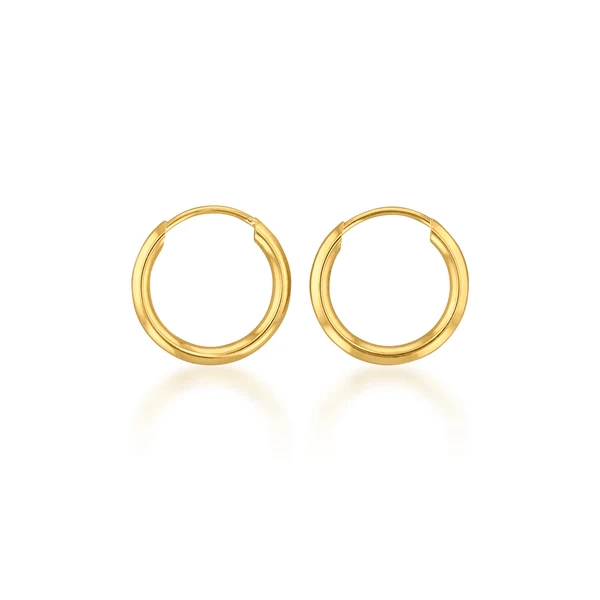 9ct Gold 11mm Plain Sleepers – Shiels Jewellers