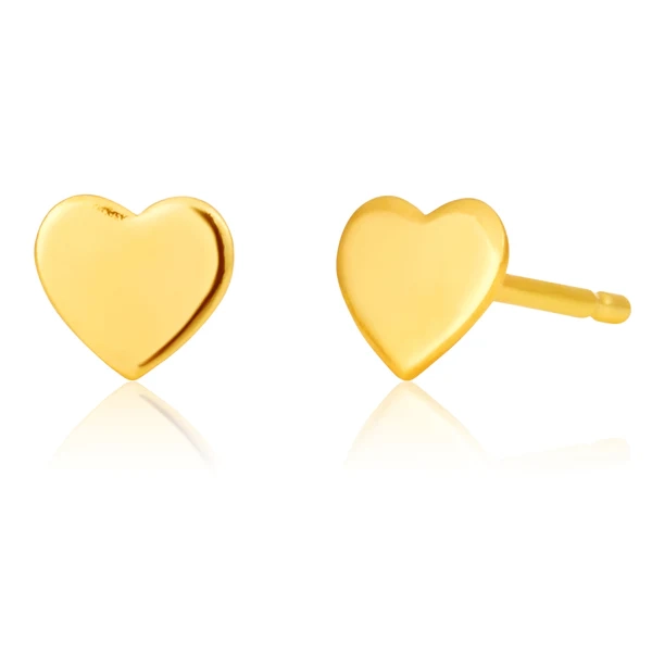 9ct Gold Silver Filled I Love You Heart studs 5mm Earrings – Shiels Jewellers