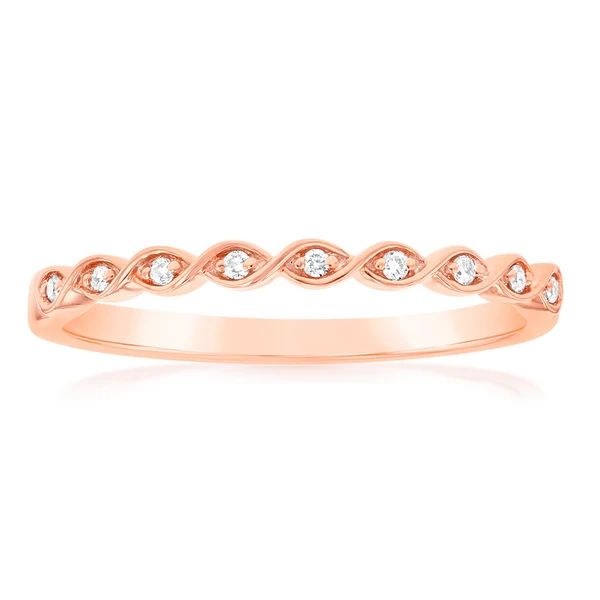 9ct Rose Gold Diamond Ring with 9 Brilliant Diamonds – Shiels Jewellers