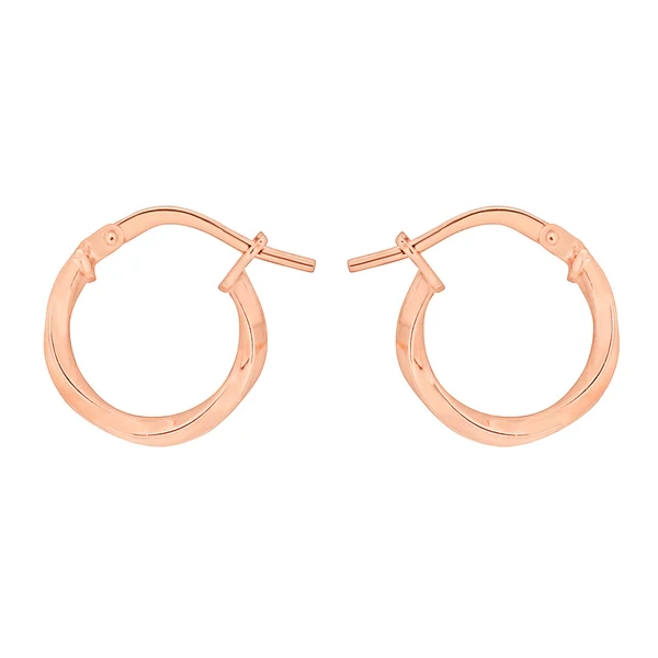 9ct Rose Gold Silver Filled 10mm Twist Hoop Earrings – Shiels Jewellers