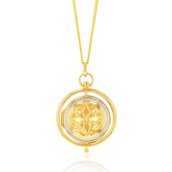 9ct Two Tone Gold Spinner Locket Pendant – Shiels Jewellers