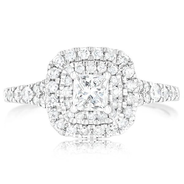 9ct White Gold 1 Carat Princess Diamond Solitaire Ring with Brilliant  – Shiels Jewellers