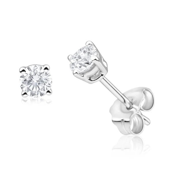 9ct White Gold 1/4 Carat Diamond Stud Earrings – Shiels Jewellers