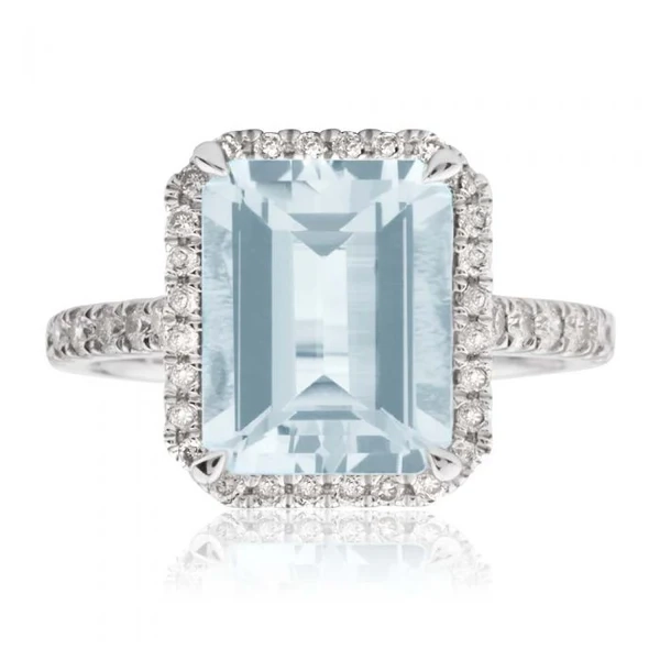 9ct White Gold 2.40ct Aquamarine and 0.36ct Diamond Ring – Shiels Jewellers