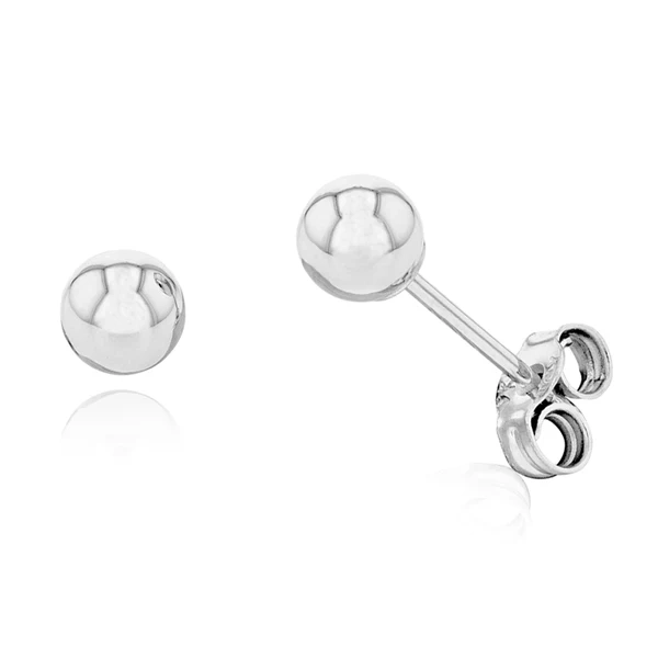 9ct White Gold 4mm Ball Studs – Shiels Jewellers