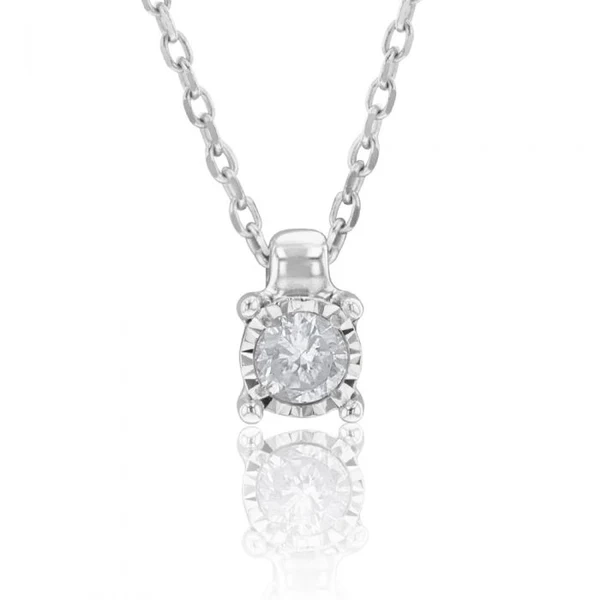 9ct White Gold Dazzling Diamond Pendant With 45cm Chain – Shiels Jewellers